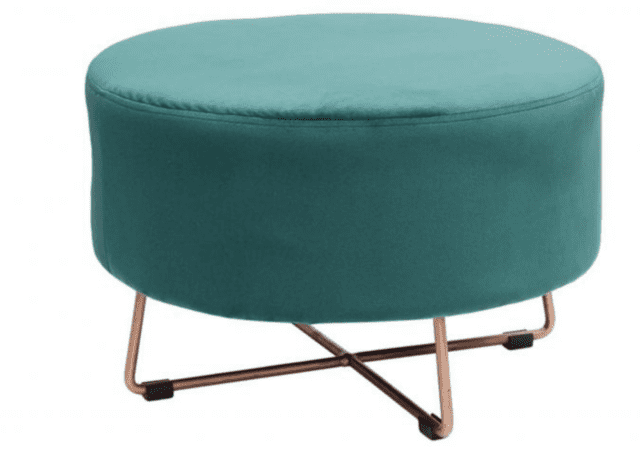 conforma pouf azzurro gambe metallo dorato conforma pouf azzurro gambe metallo dorato
