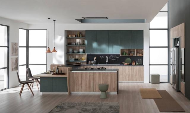 cucina golfo arrex lab ante effetto legno chiaro ossidato verde muschio cucina golfo arrex lab ante effetto legno chiaro ossidato verde muschio