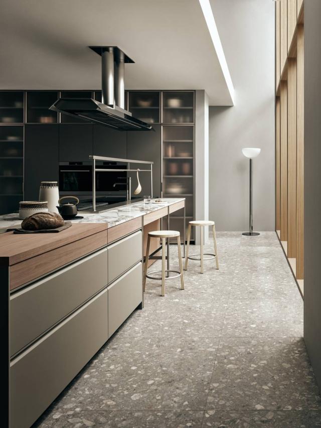 cucina isola bancone ernestomeda k-lab ante laccato top marno cucina isola bancone ernestomeda k-lab ante laccato top marno