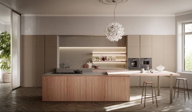 cucina isola zampieri line ante noce canaletto sbiancato piano porfido grigio cucina isola zampieri line ante noce canaletto sbiancato piano porfido grigio