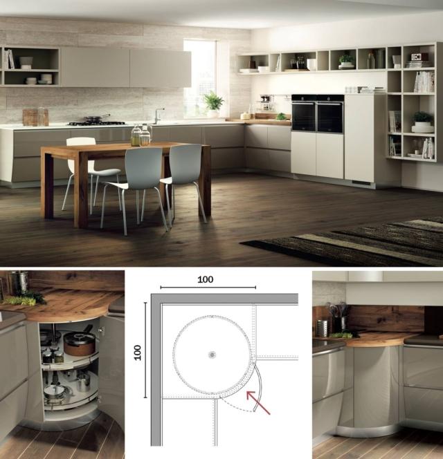 cucina angolare in laccato lucido flux swing di scavolini con cestelli girevoli cucina angolare in laccato lucido flux swing di scavolini con cestelli girevoli