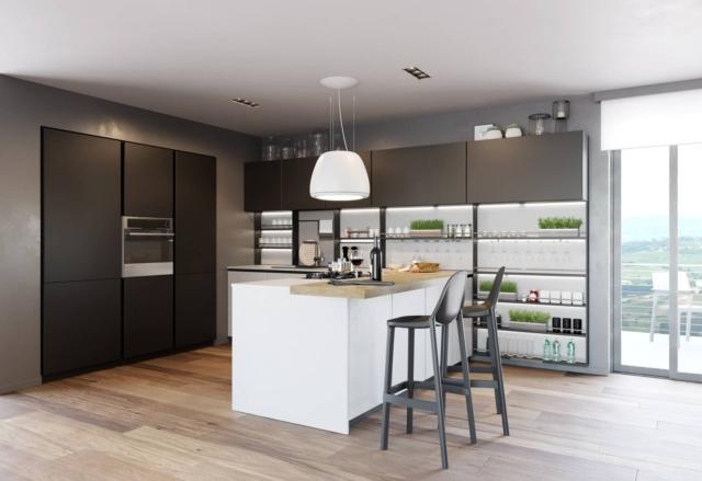 cucina penisola bianca lacasamoderna step coll. pratica armadiatura nera cucina penisola bianca lacasamoderna step coll. pratica armadiatura nera