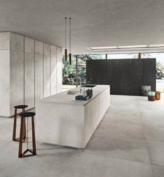 cucina superfici igienizzabili snaidero way materia ante ceramica calce grigio isola cucina superfici igienizzabili snaidero way materia ante ceramica calce grigio isola