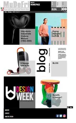 MuDeFri, Museo del Design del Friuli Venezia Giulia, home page del sito. MuDeFri, Museo del Design del Friuli Venezia Giulia, home page del sito.