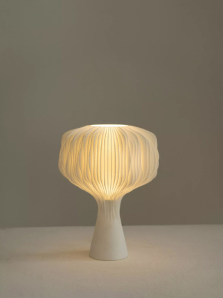 Di PLA biodegradabile, Jellyfish (design Unicoggetto) di Dilmos è realizzata attraverso con la stampa 3D. L'utilizzo di questo speciale materiale composito, ne permette il completo riciclo futuro. Integra la funzione luce calda/luce fredda (30 cm, H 40 cm). www.dilmos.it