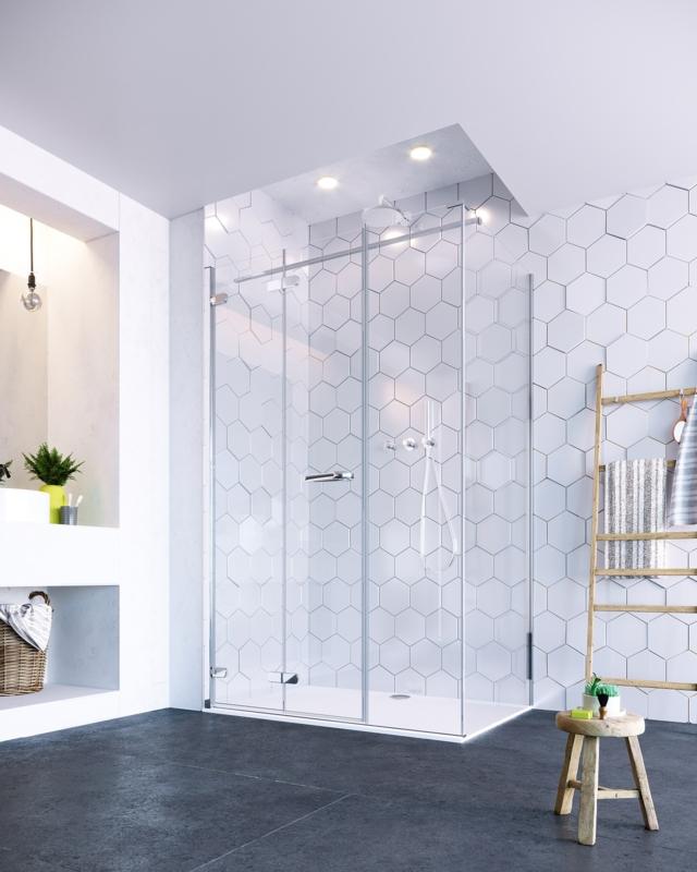 box doccia ORO Bi-fold di Flair con apertura pieghevole sia all'esterno sia all'interno box doccia ORO Bi-fold di Flair con apertura pieghevole sia all'esterno sia all'interno