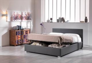 letto contenitore Alisa di Viadurini ecopelle grigio letto contenitore Alisa di Viadurini ecopelle grigio