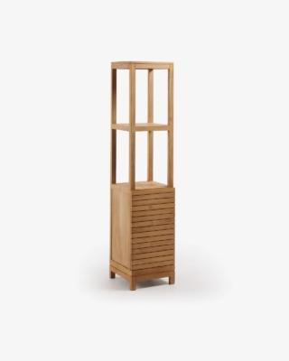 mobile alto e stretto Kuveni di Kave Home teak naturale impermeabile mobile alto e stretto Kuveni di Kave Home teak naturale impermeabile
