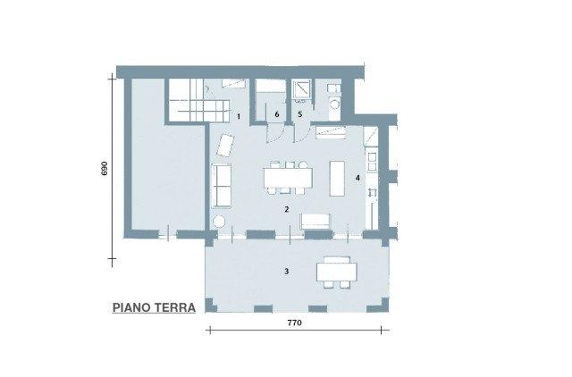 Planimetria piano terra villa al mare con sauna Planimetria piano terra villa al mare con sauna