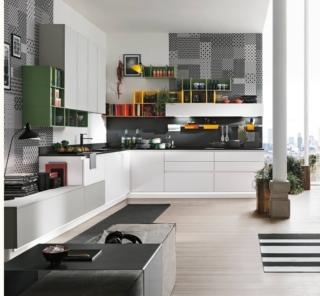 cucine stosa infinity con carta da parati optical cucine stosa infinity con carta da parati optical