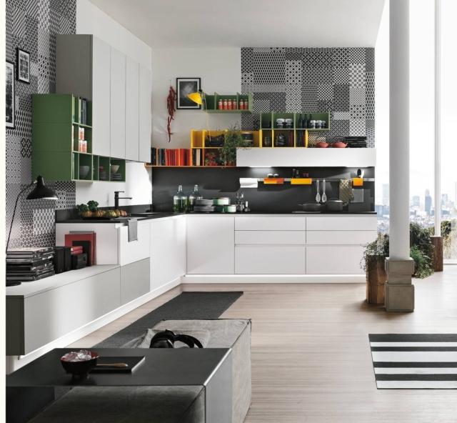 cucine stosa infinity con carta da parati optical cucine stosa infinity con carta da parati optical