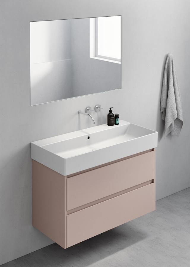 lavabo Kube X di GSI con troppopieno e monoforo, rivestimento ceramico Extraglaze® Antibacterial e bordi con spessore di 8 mm lavabo Kube X di GSI con troppopieno e monoforo, rivestimento ceramico Extraglaze® Antibacterial e bordi con spessore di 8 mm