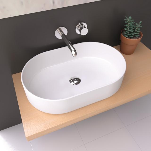 lavabo ovale da appoggio in Vitreous China color bianco Trapani di Leroy Merlin con bordo di 2 cm lavabo ovale da appoggio in Vitreous China color bianco Trapani di Leroy Merlin con bordo di 2 cm