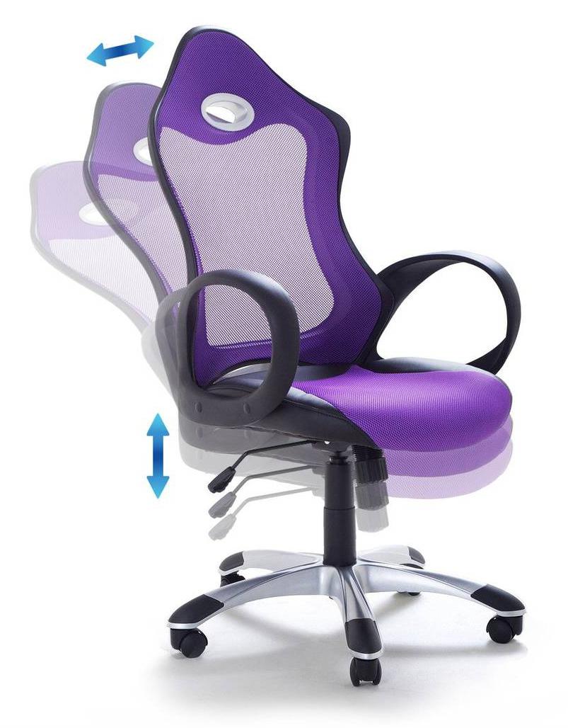 da ufficio senza braccioli Purple per stare al computer regolabile sedia girevole per bambini a schienale basso FurnitureR 