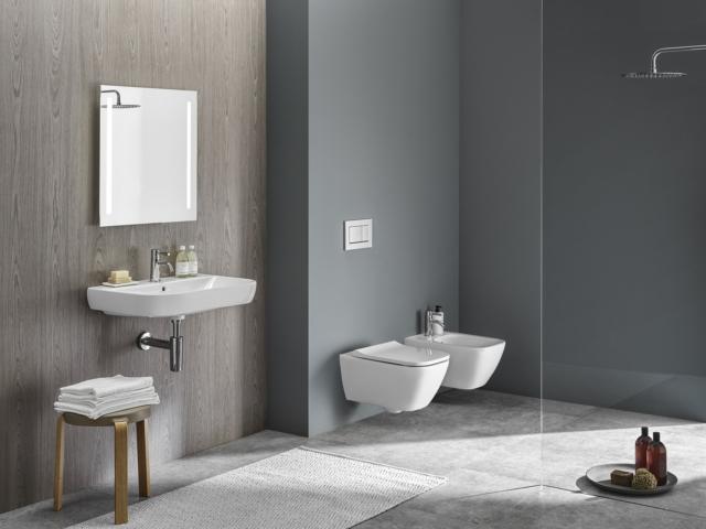 vaso sospeso a cacciata Smyle Square di Geberit rimfree vaso sospeso a cacciata Smyle Square di Geberit rimfree