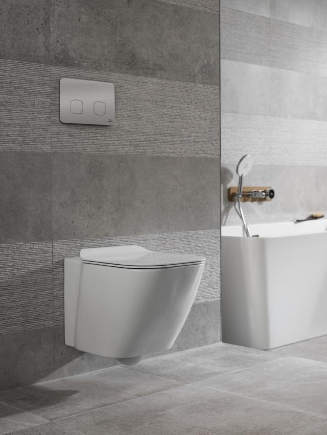 vaso sospeso Essence C di Noken Porcelanosa in ceramica bianca vaso sospeso Essence C di Noken Porcelanosa in ceramica bianca