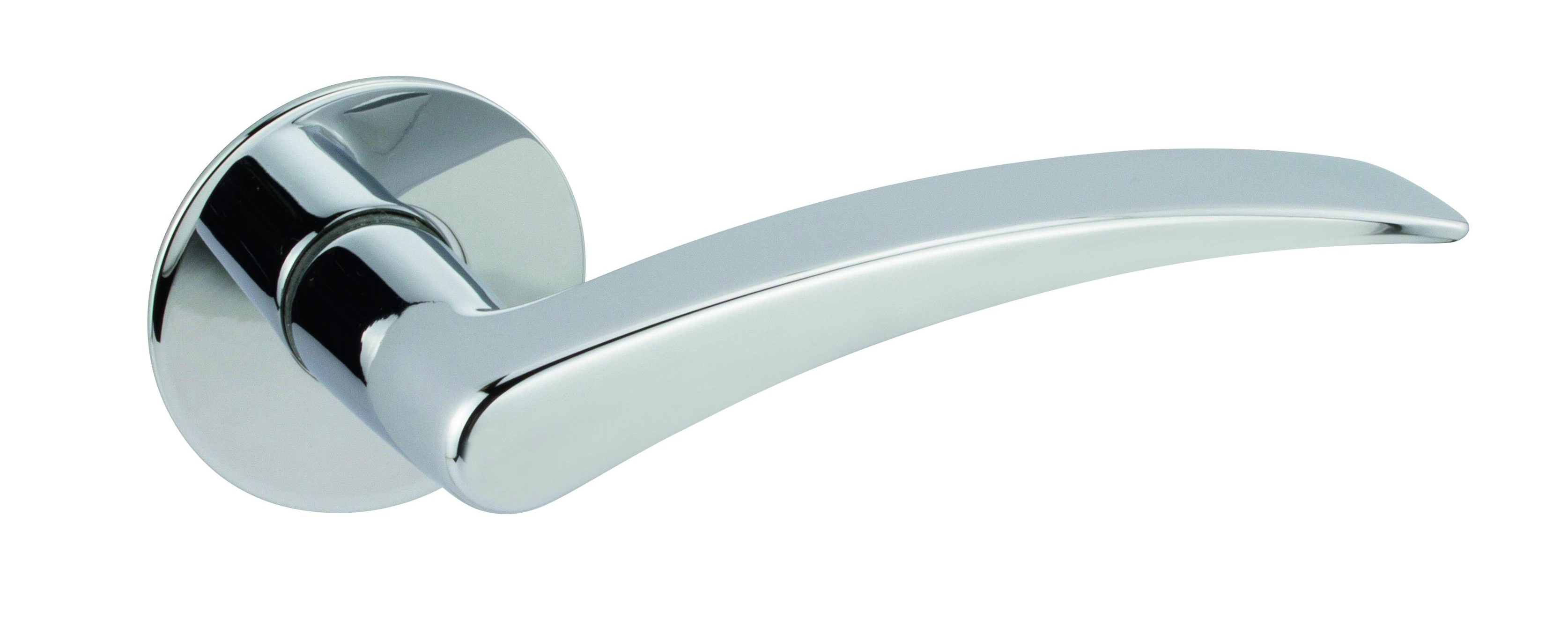 In ottone, con rosetta e foro chiave/yale o nottolino, Apri di Reguitti ha un segno grafico appena accennato che dà carattere. Qui è proposta con finitura cromo lucido, ma è disponibile anche in versione satinata. www.tyman-international.com/it