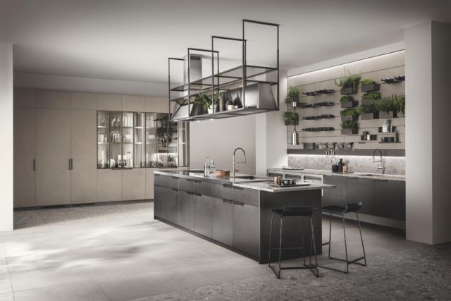 cucina-boiserie-attrezzata-mia-scavolini-ante-acciaio-matt-isola cucina-boiserie-attrezzata-mia-scavolini-ante-acciaio-matt-isola