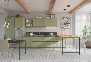cucina retro tonalita neutre ada collezione pratica la casa moderna ante alkorcell laccato verde oliva bancone snack cucina retro tonalita neutre ada collezione pratica la casa moderna ante alkorcell laccato verde oliva bancone snack