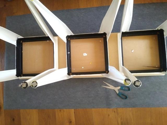 Costruire panca con sgabelli ritglio tessuto rivestimento Costruire panca con sgabelli ritglio tessuto rivestimento
