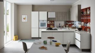cucina penisola start time presa veneta cucine graffiato gesso timber grigio moduli attrezzati lacato opaco rame top caranto quartz tavolo tinto rovere cucina penisola start time presa veneta cucine graffiato gesso timber grigio moduli attrezzati lacato opaco rame top caranto quartz tavolo tinto rovere