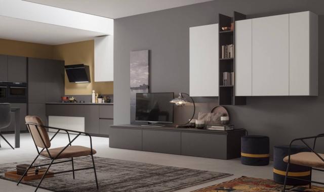 cucina aperta living lab arrex ante laminato metal ice piombo cucina aperta living lab arrex ante laminato metal ice piombo