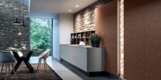 cucina aperta living penelope aran ante hpl grigio pensili anta aggettante cucina aperta living penelope aran ante hpl grigio pensili anta aggettante