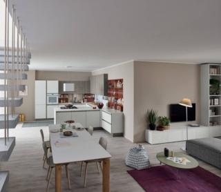 cucina aperta living start time veneta cucine presa ante graffiato gesso timber grigio penisola cucina aperta living start time veneta cucine presa ante graffiato gesso timber grigio penisola