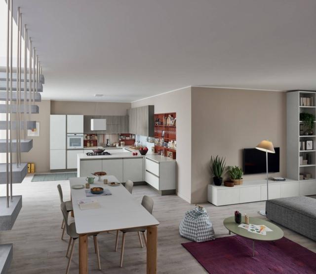 cucina aperta living start time veneta cucine presa ante graffiato gesso timber grigio penisola cucina aperta living start time veneta cucine presa ante graffiato gesso timber grigio penisola