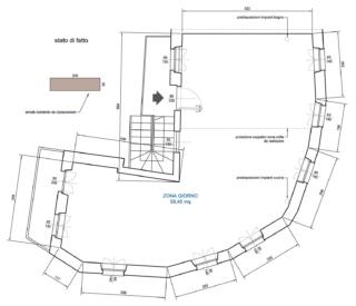 arredare soggiorno cucina tondeggiante pianta stato di fatto arredare soggiorno cucina tondeggiante pianta stato di fatto
