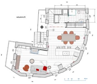 arredare soggiorno cucina tondeggiante soluzione B arredare soggiorno cucina tondeggiante soluzione B