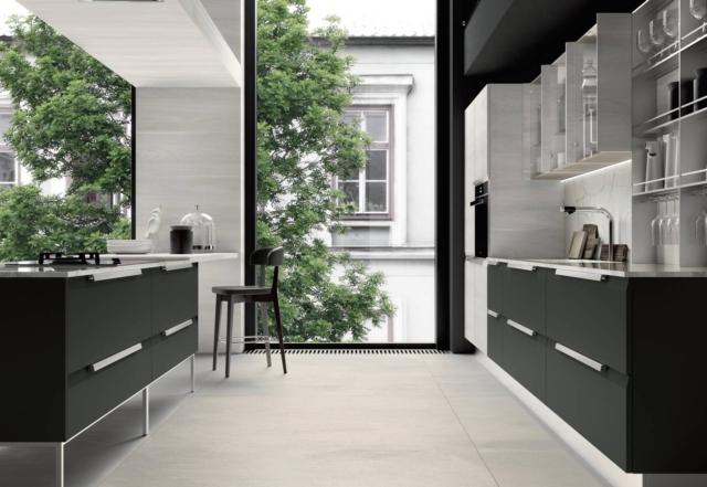 cucina chantal febal casa laccato opaco grigio fango nobilitato olmo top gres porcellanato calacatta cucina chantal febal casa laccato opaco grigio fango nobilitato olmo top gres porcellanato calacatta