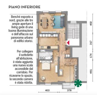 Il progetto ha riportato la casa a nuova vita, ma l'ha anche predisposta perché possa adattarsi facilmente a nuove esigenze che, nel tempo, dovessero presentarsi. Nella camera doppia, lungo la parete adiacente al bagno, infatti, sono presenti gli attacchi agli impianti per aggiungere un locale di servizio en suite. La stanza di fianco può essere resa indipendente, chiudendo il vano di collegamento e lasciando come unico accesso quello dal disimpegno. Il progetto ha riportato la casa a nuova vita, ma l'ha anche predisposta perché possa adattarsi facilmente a nuove esigenze che, nel tempo, dovessero presentarsi. Nella camera doppia, lungo la parete adiacente al bagno, infatti, sono presenti gli attacchi agli impianti per aggiungere un locale di servizio en suite. La stanza di fianco può essere resa indipendente, chiudendo il vano di collegamento e lasciando come unico accesso quello dal disimpegno.