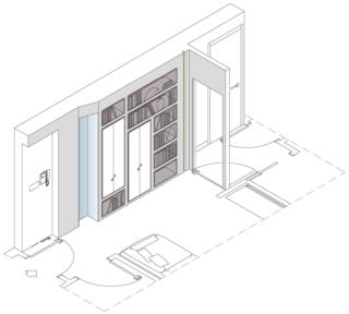 Progetto per l'ingresso. Assonometria. Progetto per l'ingresso. Assonometria.