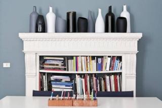 Libreria decor dentro una cornice camino Libreria decor dentro una cornice camino