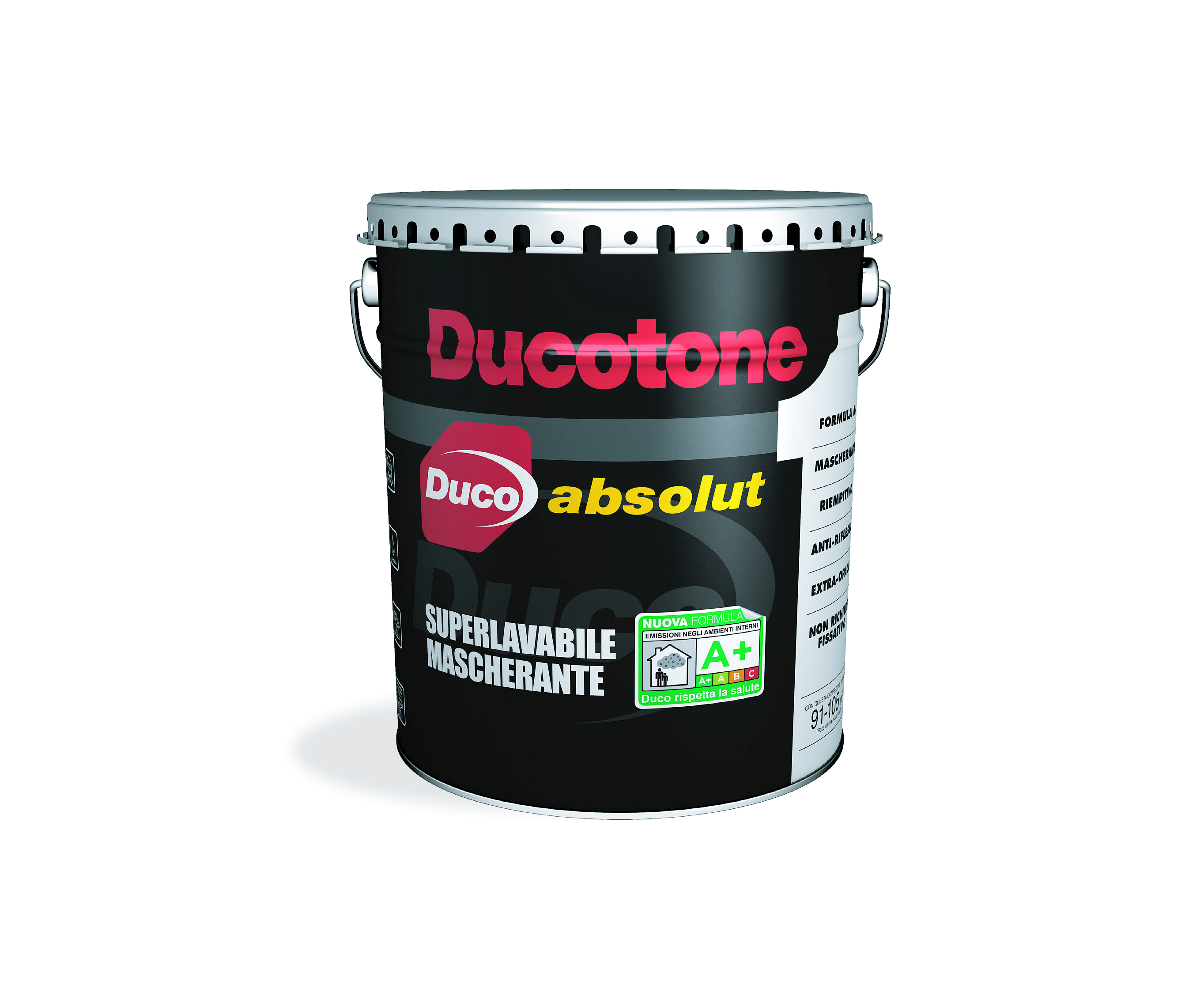 Ducotone Absolut di Duco è una pittura 'mascherante' superlavabile ad altissima copertura, opacità e alto potere riempitivo, adatta per tinteggiare supporti irregolari e per coprire vecchie pitture dai colori forti. Ha anche una composizione con proprietà antiriflesso e una sola mano permette di ottenere una tinteggiatura uniforme.
È in classe A+ per le basse emissioni VOC. www.duco.it Ducotone Absolut di Duco è una pittura 'mascherante' superlavabile ad altissima copertura, opacità e alto potere riempitivo, adatta per tinteggiare supporti irregolari e per coprire vecchie pitture dai colori forti. Ha anche una composizione con proprietà antiriflesso e una sola mano permette di ottenere una tinteggiatura uniforme.
È in classe A+ per le basse emissioni VOC. www.duco.it