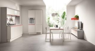 cucina stile moderno minimale dandy plus scavolini elementi bianchi dettagli rosso corallo cucina stile moderno minimale dandy plus scavolini elementi bianchi dettagli rosso corallo