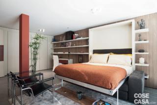 letto a scomparsa abbattibile, casa ricavata da garage, monolocale-depandance vista lago, progetto A. Castrignano letto a scomparsa abbattibile, casa ricavata da garage, monolocale-depandance vista lago, progetto A. Castrignano