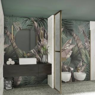 progetto 3D bagno decor zona lavabo antibagno divisa da zona sanitari progetto 3D bagno decor zona lavabo antibagno divisa da zona sanitari