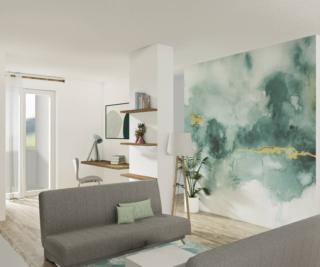 render progetto 3D angolo studio in soggiorno render progetto 3D angolo studio in soggiorno