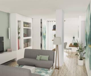 render progetto 3D soggiorno libreria e lavanderia nascosta render progetto 3D soggiorno libreria e lavanderia nascosta