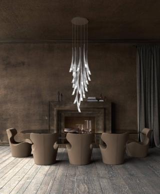 lampadario sospensione scenografico pulsa italamp elementi vetro trasparente bianco struttura metallo lampadario sospensione scenografico pulsa italamp elementi vetro trasparente bianco struttura metallo