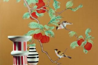 Carta da parati Asia Kaki di Misha (www.mishawallcoverings.com)