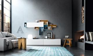 Composizione zona giorno di Fgf (www.fgfmobili.it).