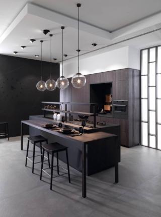 cucina modello piu recente ante impiallacciate rovere nero E9.30-E7.30 roble noche gamadecor isola bancone snack angolare cucina modello piu recente ante impiallacciate rovere nero E9.30-E7.30 roble noche gamadecor isola bancone snack angolare