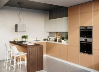 cucina modello piu recente ante mdf colorazione cannella rewind creo kitchens penisola bancone snack cucina modello piu recente ante mdf colorazione cannella rewind creo kitchens penisola bancone snack