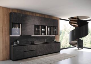 cucina pensili anta vetro fume telaio alluminio nero kaleidos febal casa ante gres effetto marmo cucina pensili anta vetro fume telaio alluminio nero kaleidos febal casa ante gres effetto marmo