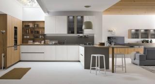cucina pensili anta vetro grigio semitrasparente telaio alluminio titanio natural stosa penisola cucina pensili anta vetro grigio semitrasparente telaio alluminio titanio natural stosa penisola