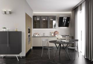 cucina pensili ante vetro fume telaio metallo spazzolato pratica comp 1319 la casa moderna angolare cucina pensili ante vetro fume telaio metallo spazzolato pratica comp 1319 la casa moderna angolare