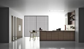 cucina-tante-colonne-ante-laccato-super-matt-verde-marrone-soho-doimo-cucine-penisola-piano-snack cucina-tante-colonne-ante-laccato-super-matt-verde-marrone-soho-doimo-cucine-penisola-piano-snack